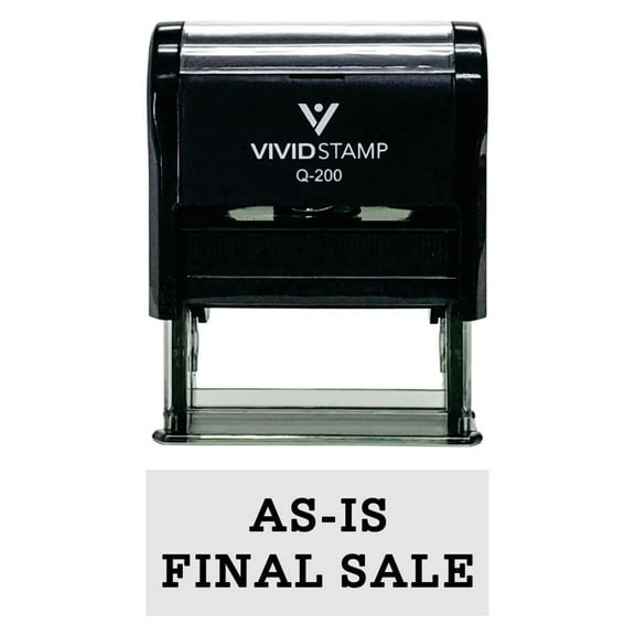 Vivid Stamp AS-IS FINAL SALE Self-Inking Office Rubber Stamp (Black) - Medium