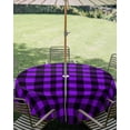 thumbnail image 2 of Outdoor Tablecloth with Umbrella Hole, Black Purple Plaid Spillproof Waterproof Outdoor Table Cover, Farmhouse Simple Buffalo Checked Patio Tablecloths for Party/Garden/Picnic, Round 54 inch, 2 of 9