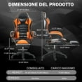 thumbnail image 4 of Gaming Chair With Footrest,Computer Chair With Headrest And Lumbar Support ,Pu Leather Video Game Chairs For Adults, Adjustable Waist-Back ,Office Chair With Pedals, Video Gaming Chair,Orange, 4 of 7