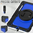 thumbnail image 5 of Samsung Tab S8 Ultra 14.6 inch Case with Screen Protector, Dteck 360 Rotating Handle Grip Stand Heavy Duty Rugged Shockproof Case with S Pen Holder for Samsung Galaxy Tab S8 Ultra,
Black+Blue, 5 of 7