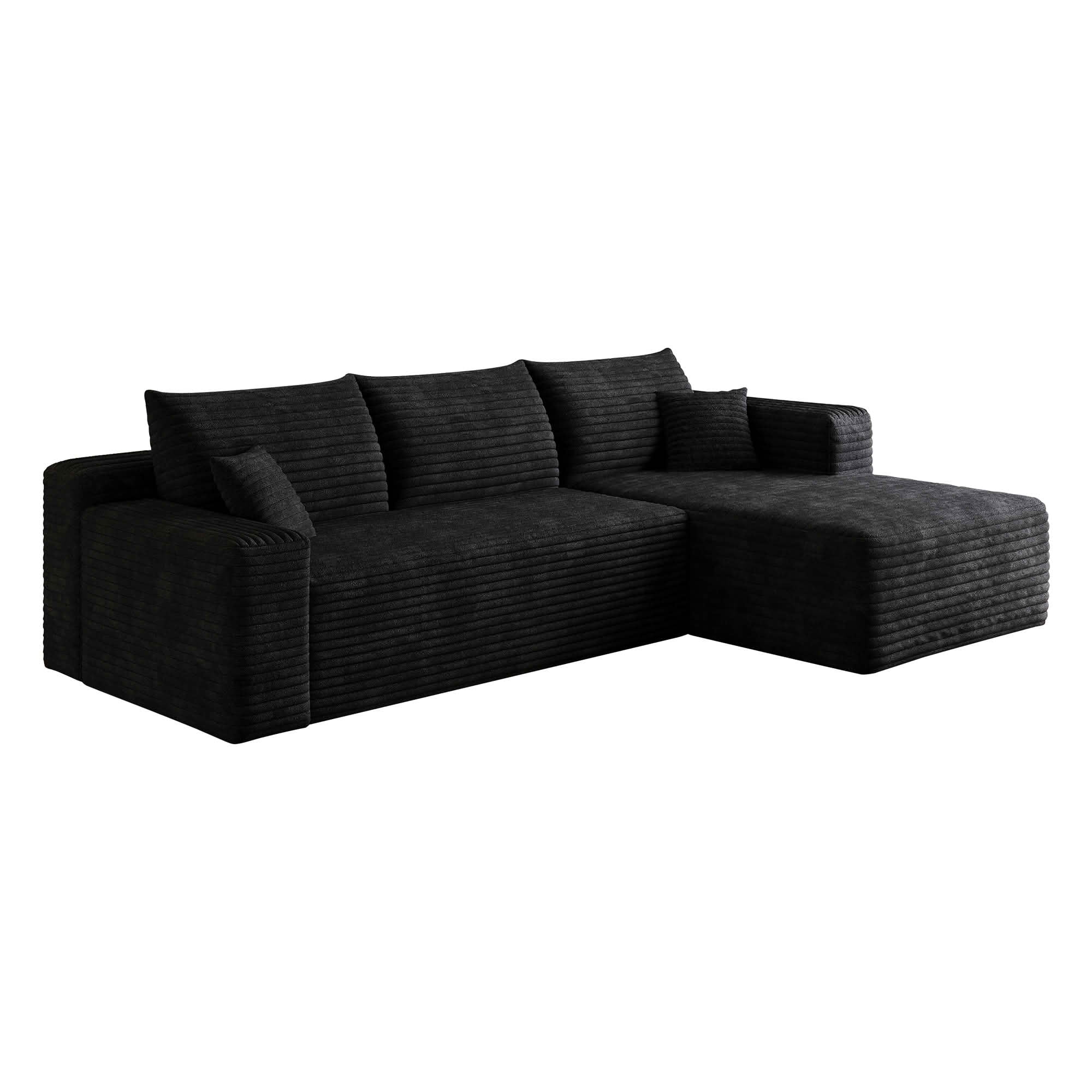 MAYEERTY 95 Inch L‑Shaped Cloud Sectional Sofa, Modern Minimalist Deep‑Seat Corner Couch, Plush Corduroy Upholstered Reversible Sofa, No‑Assembly Required for Living Room Bedroom Apartment