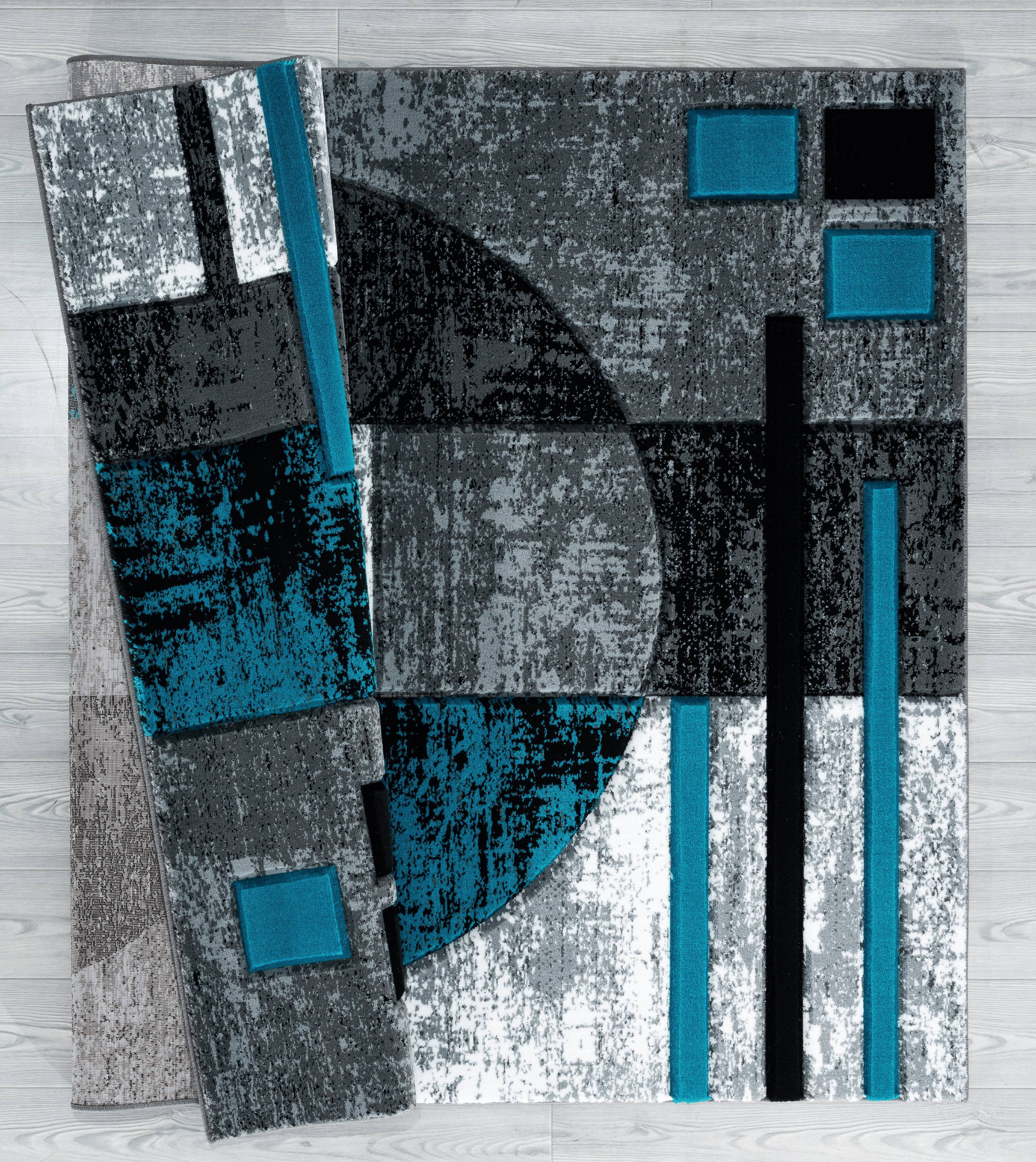 United Weavers Drachma Attica Modern Abstract Area Rug, Turquoise, 5'3" x 7'6"