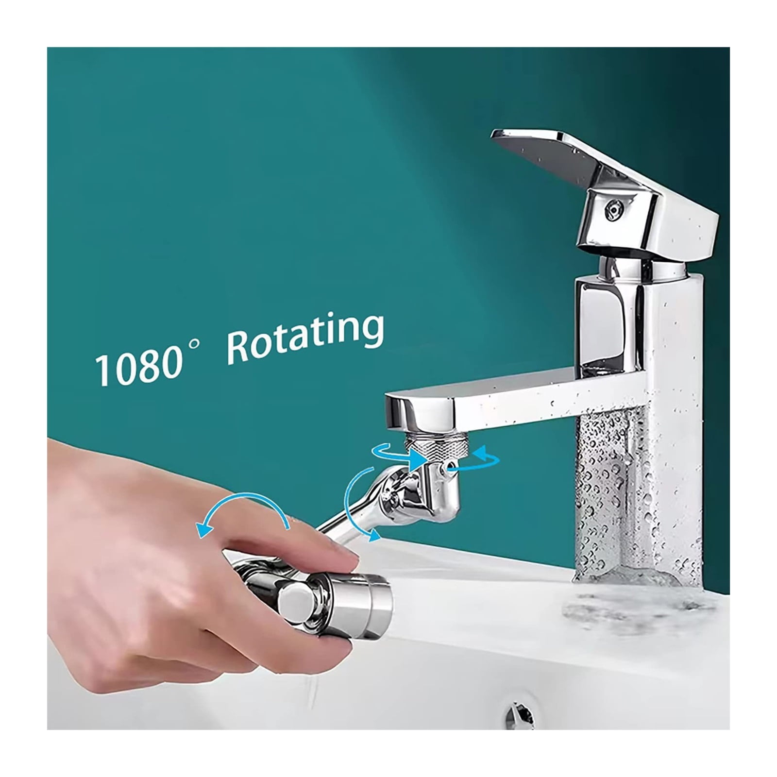 Aluminum Alloy Universal 1080° Swivel Robotic Arm Swivel Extension Faucet Aerator Tap Splash Filter Kitchen Washbasin Faucets ,Water Saving
