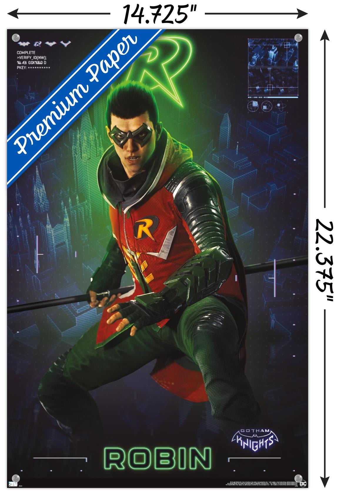 DC Comics Gotham Knights - Robin Wall Poster with Push Pins, 14.725" x 22.375"