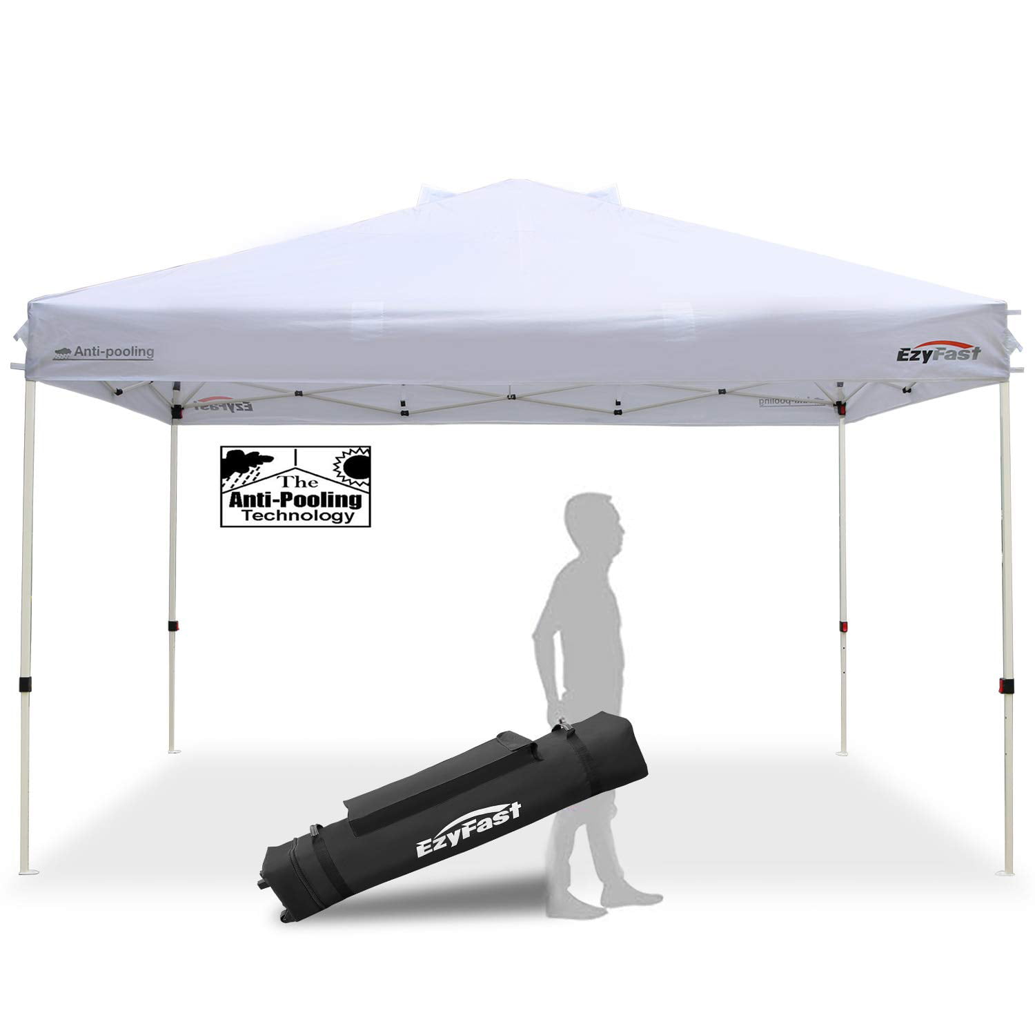 for sale online Ezyfast 14 X 10 Foot Pop up Canopy for Rain or Shine W// Carry Bag White