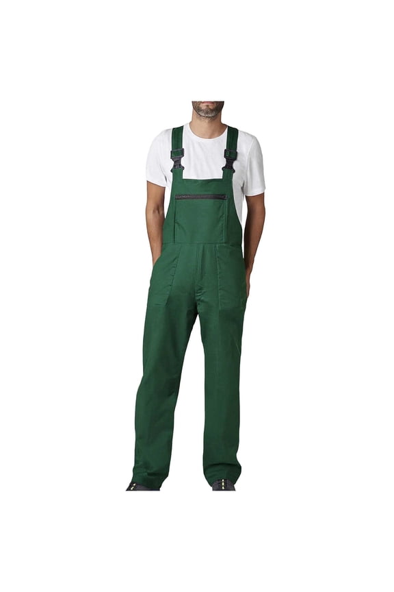 Mens Bib Overalls Workwear M-5XL Fashion Casual Jumpsuit Adjujstable Strap Romper Coverall with Pockets