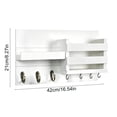 thumbnail image 3 of MTBLYS Wall Mounted Storage Rack Wood Organizer Mail Keys Small Items Holder Home Wall Decor Entryway Bedroom, 3 of 6