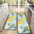 thumbnail image 4 of Kitchen Rugs Sets Of 2,Yellow Lemon Fruit Flowers BlueWhite Pattern Anti Fatigue Kitchen Mat Rugs Non Slip Washable,Decorative Kitchen Floor Mats for Kitchen,Sink,Laundry,17"x47"+17"x47", 4 of 5