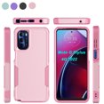 thumbnail image 1 of For Moto G pure/ G Power（2022）Case, 2 in 1 Hard PC Phone Case for Moto G pure/ G Power（2022）, Rubber & Rugged Shockproof Full Body Protection Case Cover-Black, 1 of 8