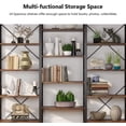 thumbnail image 4 of Tribesigns Industrial Large 5-Tier Bookshelves for Display and Storage, Modern Triple Wide 14 Shelves Etagere Bookcase with Metal Frame & Vintage Wood, Vintage Browm, 4 of 6