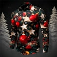 thumbnail image 2 of Mens Christmas Santa Digital Casual Shirts Men 3D Printed Button Lapel Dragon Clothes Men Long Sleeve Shirt Top, 2 of 2