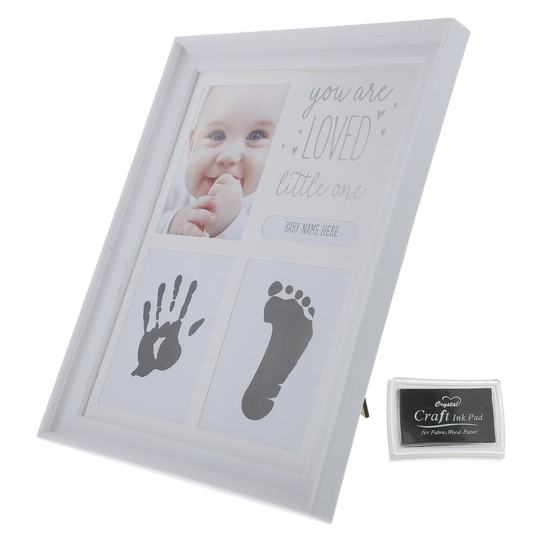 Baby Photo Frame 100 Day Full Moon Gift Handprint Footprint Imprint Kit  Souvenirs Newborn DIY Footprint Pad Picture Frame LED