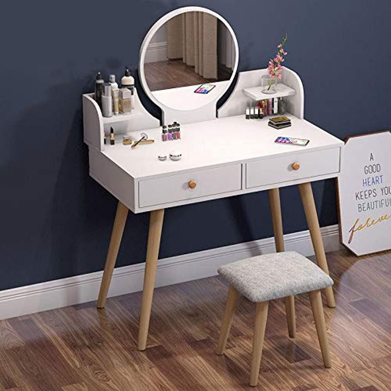 Details about   Vanity Set With Touch Screen Dimming Mirror Dressing Table Vanity Makeup Table 
