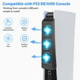 thumbnail image 2 of TSV Cooling Fan Fit for PS5, External USB Cooler Fit for Sony Playstation 5 Disc & Digital Edition with 3 Fans, LED Lights, Temperature Control Cooler for PS5, Black, 2 of 8