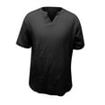thumbnail image 4 of BiZtdJrK Mens Cotton Linen Shirts Casual Regular-Fit Short Sleeve T-Shirt Summer Lightweight Button Henley Shirt Vacation Beach Tops Black XL Sales for Today on Walmart, 4 of 9