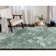 thumbnail image 2 of Loomaknoti Sparkle Shag Aqua Marine 8' x 10' Solid Indoor Area Rug , Blue, 2 of 9