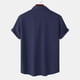 thumbnail image 3 of Men's Summer Solid Color Cotton Linen Short Sleeve Shirt Casual Fashion Loose Lapel Shirt XL, 3 of 3
