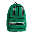 thumbnail image 1 of Mochila de felpa a cuadros para mujer, mochila de lana de cordero de gran capacidad, bolsa de compras de viaje (verde retro), 1 of 6