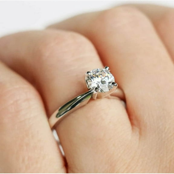 0.50 Carat Round Brilliant Cut Lab Diamond 10k White Gold