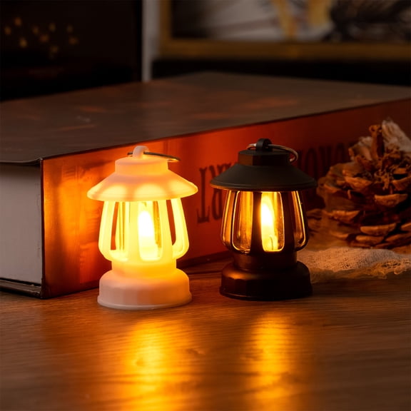 OEFNTAC LED Candle Lamp Mini Electronic Christmas Lantern Handheld Retro Light Decoration for Holiday Indoor Outdoor Camping Tent Party Table Decor Kid Room 2.36x1.57in