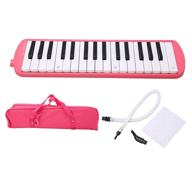 Instrumento de Melodica Nikou 32 teclas rosa instrumento educativo Musical