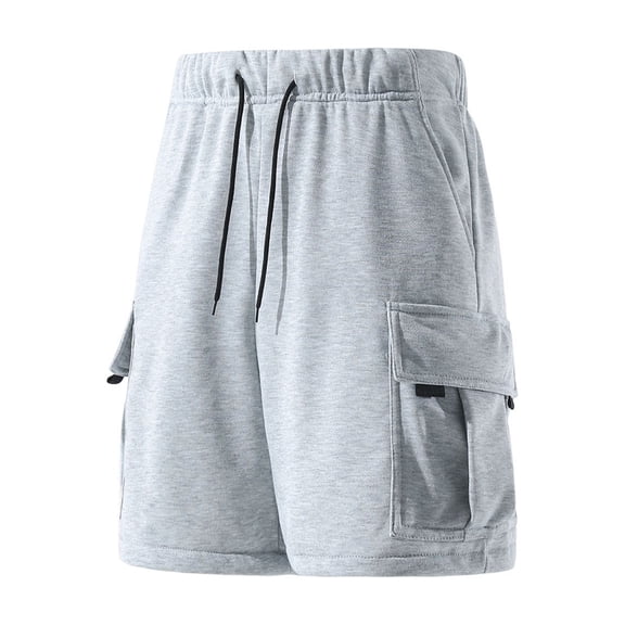 Men's Big and Tall Shorts with Pockets and Elastic Waist in Solid Color for Summer Wear
