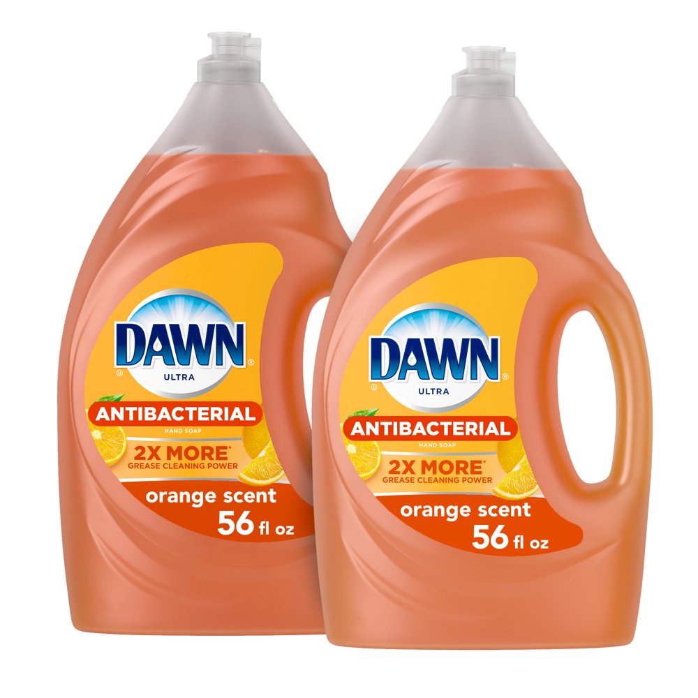 Dawn Ultra Antibacterial Liquid Dish Soap, Orange Scent, 2x56 fl oz