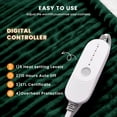 thumbnail image 5 of WISHEAD Electric Heated Blanket Queen Size Throw with 5 Heat Levels & Auto Shut-off Flannel & Sherpa for Home Couch, Bed, Office Use, 84"x90", Green, 5 of 9