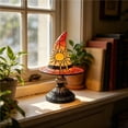 thumbnail image 6 of PoyoKee Halloween Decorations - Witch Hat Lamp, Gothic Stained Glass Night Light, Witch Resin Desk Lamp for Book Shelf Mantel Halloween Indoor Decor, 6 of 8