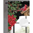 thumbnail image 2 of Christmas Poinsettia Swag Valances for Windows, Small Curtains Drapes, Winter Cardinal Bird Pine Cone Needle Kitchen Window Curtains Over Sink Window Treatment Valance for Bedroom/Bathroom 56"x36", 2 of 5