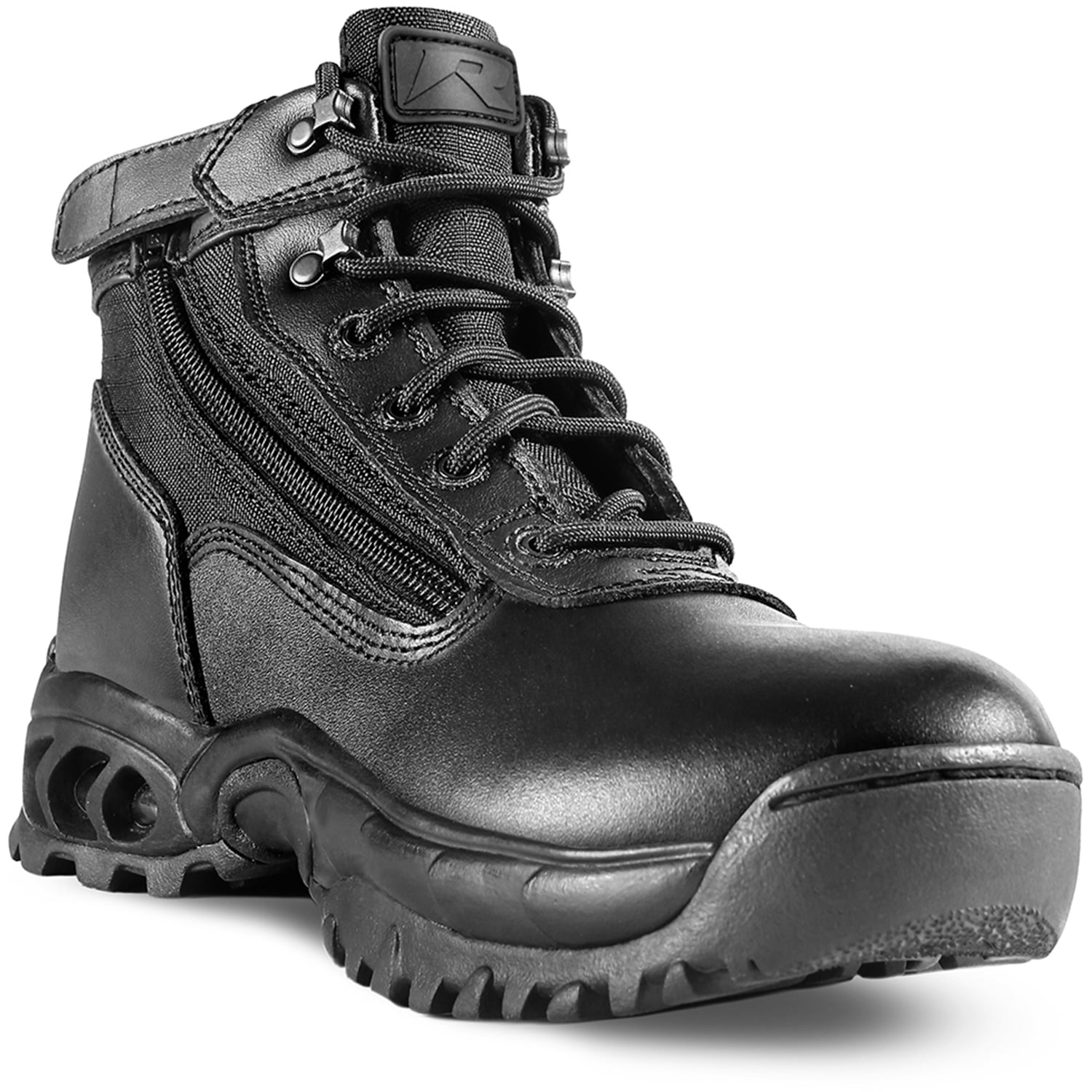 Ridge Footwear Midsize Tactical Black Leather Zipper Boots (M)8.5 (W