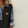 thumbnail image 5 of JoveMarine Women's Loose Fit Long Sleeve Top with Vintage Print Casual Flowy Blouse for Spring/Summer Daily Wear Navy M, 5 of 5