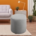 thumbnail image 3 of HLONK Round Ottoman Slipcover Polyester Blend Footstool Protector Covers Stretch with Elastic Bottom Feature Textured Machine Washable Jacquard Fabric - Grey, 3 of 8