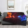 thumbnail image 2 of Yiaed Futuristic Red And Blue Bird Print Blanket Throw Blanket Soft Cozy Flannel Blanket for Home Bed Sofa Couch Chair-50"x40", 2 of 6