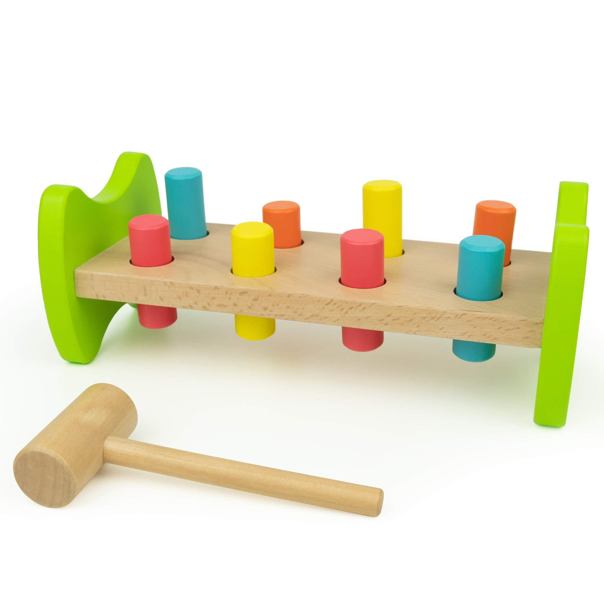 Bimi Boo Hammer Toy for Toddlers - Pounding Bench Wooden Toys with 