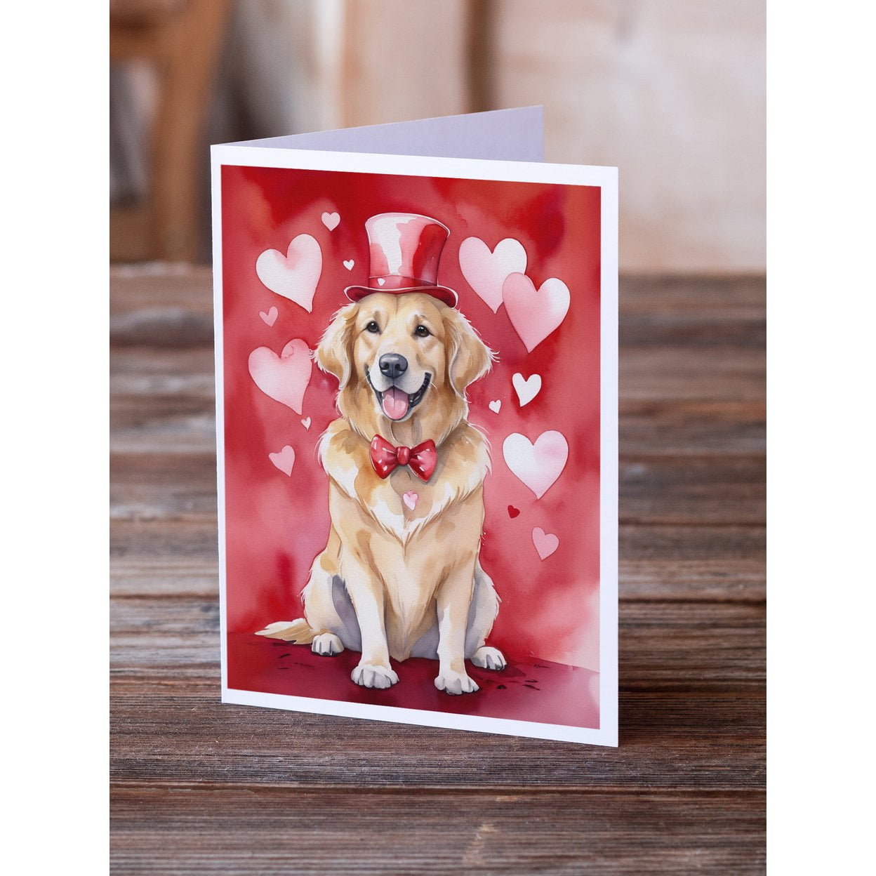 Golden Retriever My Valentine Greeting Cards Pack of 8 7 in x 5 in