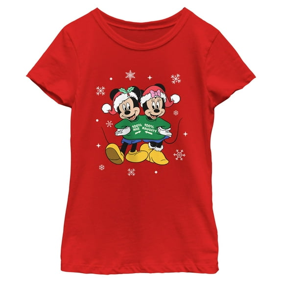 Girls Mickey & Friends Nice and Naughty Christmas Duo T Shirt