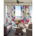 thumbnail image 6 of Blooming Pink Floral Kitchen Curtains Pastoral Chic Flowers Hummingbird Cafe Short Curtains for Bathroom Blackout Window Curtain Small Window Treatment Drapes for Bedroom Living Room 52"x45"x2, 6 of 9