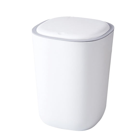 Kitchen Trash Can, Step-On Garbage Can with Lid, Tall Kitchen & Bathroom Trash Can, Small Office Waste Bin, White - Xuniizn