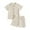 Beige, variant on Toddler Baby Boys 2PCS Clothes Solid Color Cotton Linen Button Down Shirt Top And Shorts Summer Outdoor Casual Suit