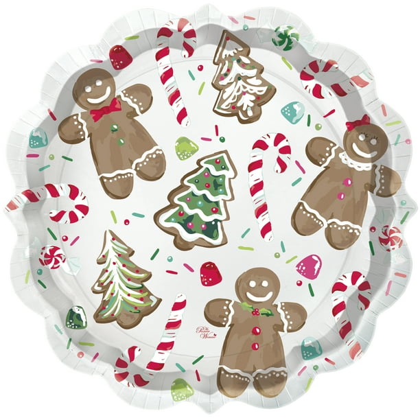 Pioneer Woman Gingerbread Christmas Paper Dessert Plates 8in 36ct Walmart Com Walmart Com