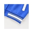 thumbnail image 3 of Haitryli Kids Baseball Jacket Button Up Coat Girls Boys Cotton Sweatshirt with Pocket School Outwear Blue 9-10, 3 of 7