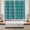 thumbnail image 2 of Ambesonne Plaid Kitchen Curtains, Classic Crossing Line Squares, 55"x39", Sea Blue Teal, 2 of 3