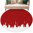 thumbnail image 2 of Red Painting Round Living Room Rugs 8 ft, Abstract Art Red Painting Washable Large Area Rug with Non-Slip Sturdy Edge Binding Round Carpet for Dining Room Kitchen Office, 2 of 9