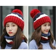 thumbnail image 3 of PIKADINGNIS Women Warm Knit Hat Scarf Glove Fuzzy Soft Winter Bearies Chunky Slouchy Cap, 3 of 6
