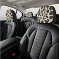 thumbnail image 6 of Renewold Black Brown Cow Print Car Seat Cover 11 Pieces Full Set with Auto Steering Wheel Cover Car Coasters Shift Knob Handbrake Protector Auto Headrest Cover Auto Accessories Universal Fits, 6 of 7