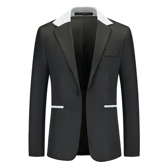 Ketyyh-chn99 Mens Office Blazers Casual Blazer Cardigan Open Front Jacket Suit Coat M,Black