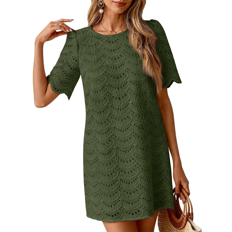 best casual summer dresses 2020 OUGES Dress with Pockets Lightweight Flowy Midi Sundress Work Church Wedding Guest Dresses(Black,S) at Amazon Women's Clothing store Warranty Color:Tender Yellow Bringing Boho Style to