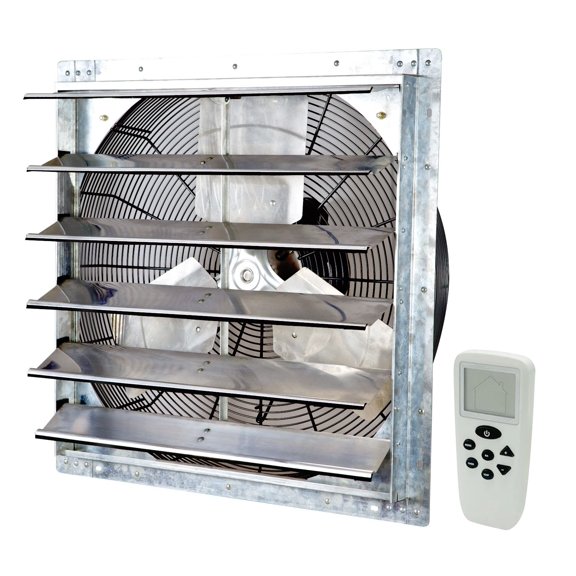 iLiving 20 Inch Smart Remote Shutter Exhaust Fan with Thermostat, Humidistat, Variable Speed, Timer, Wall Mounted, 20"