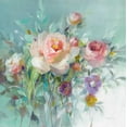 thumbnail image 2 of Nai, Danhui 26x26 Black Ornate Wood Framed with Double Matting Museum Art Print Titled - Summer Garden Roses, 2 of 4